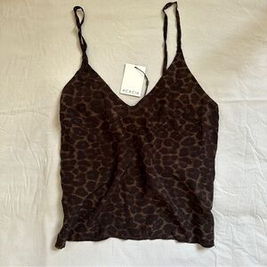 NWT / Acacia / XS / silk / tank top / leopard